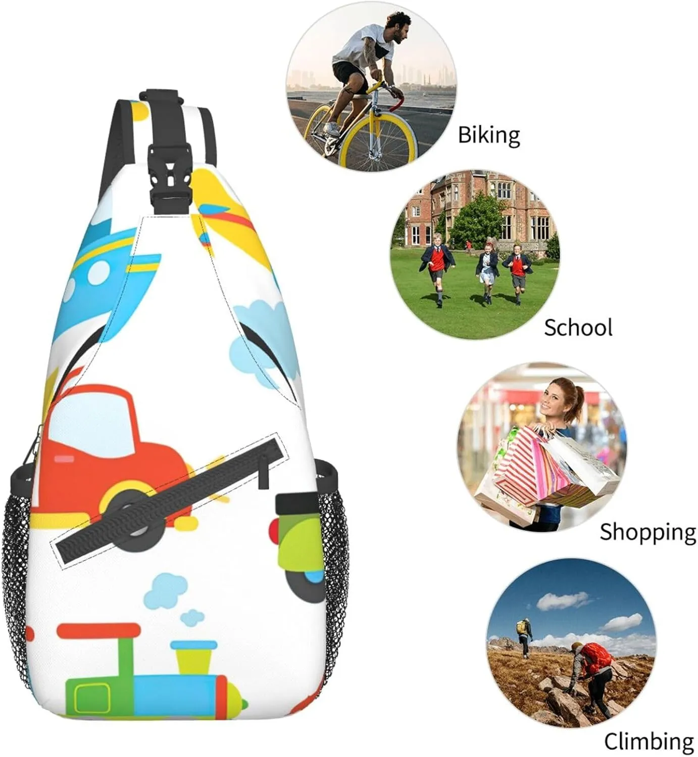 Different Types Of Lizard Unisex Crossbody Backpack Travel Hiking Casual Chest Bags Lightweight Fashion