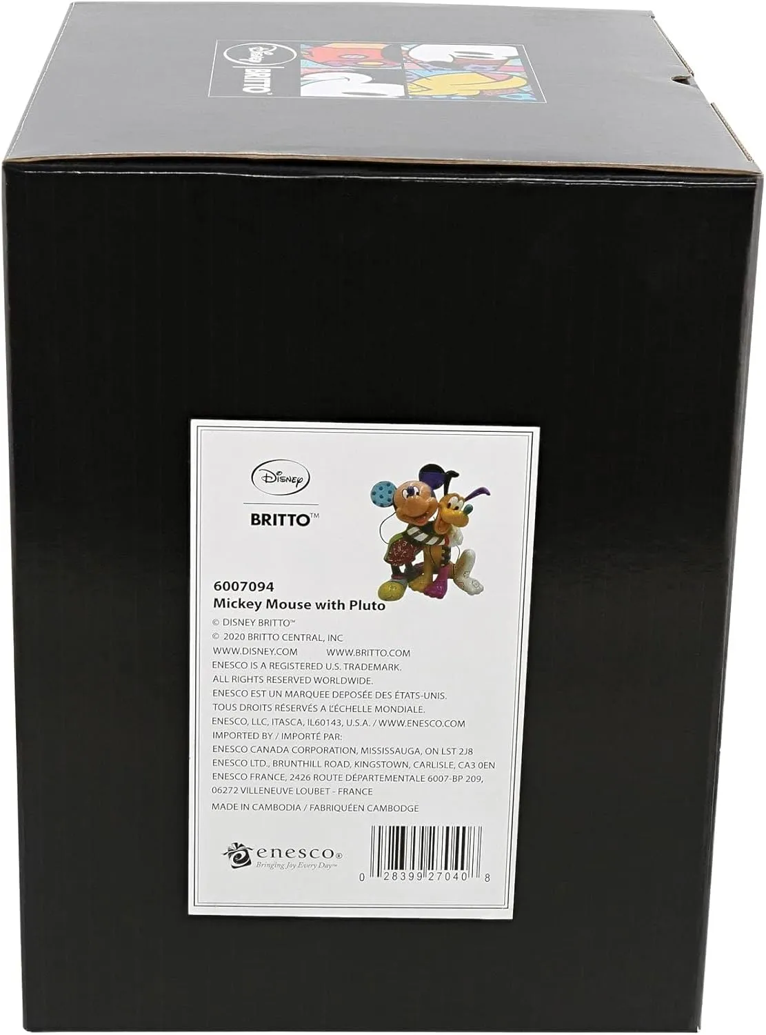 Disney by Romero Britto Mickey Mouse Hugging Pluto Figurine, 8.46 Inch, Multicolor