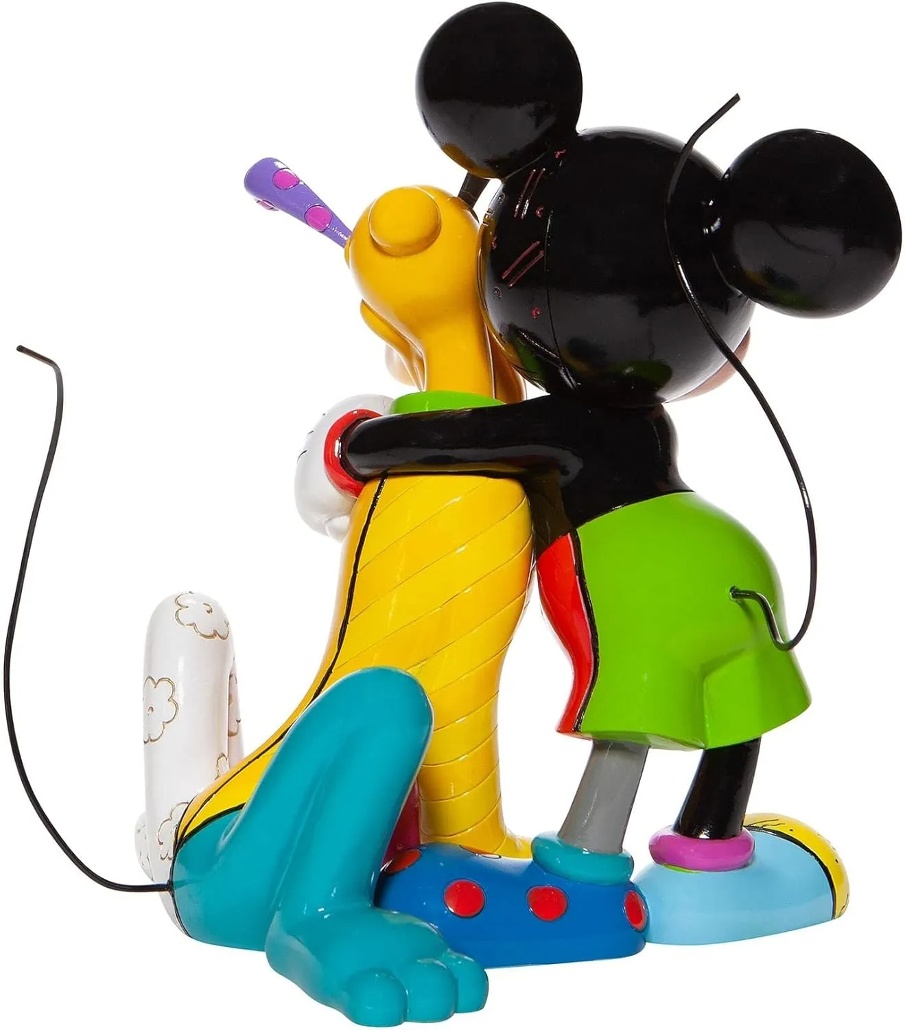 Disney by Romero Britto Mickey Mouse Hugging Pluto Figurine, 8.46 Inch, Multicolor