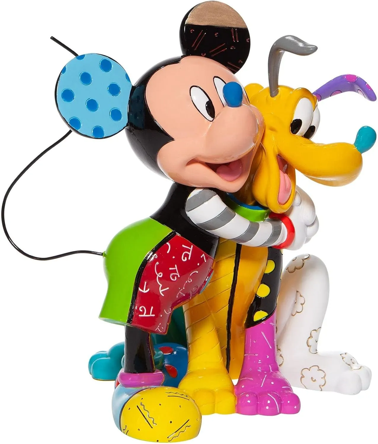 Disney by Romero Britto Mickey Mouse Hugging Pluto Figurine, 8.46 Inch, Multicolor