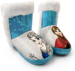 Disney Frozen Anna & Elsa Blue Girl's Lighted Slipper Boots (Toddler)