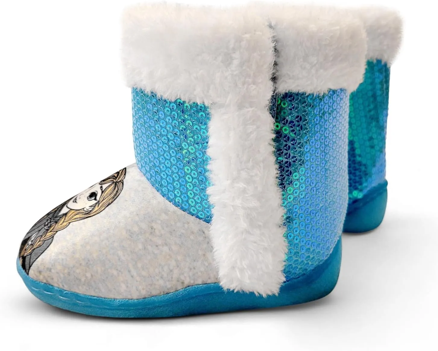 Disney Frozen Anna & Elsa Blue Girl's Lighted Slipper Boots (Toddler)