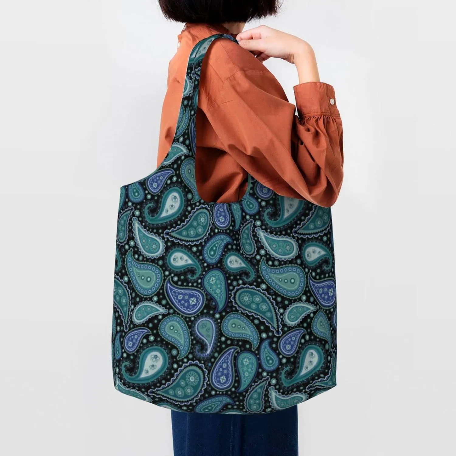 DKJlitter Fashion Canvas Tote Bag, Reusable Grocery Shopping Bag, Large capacity shopping bag Daily Utility Bag
