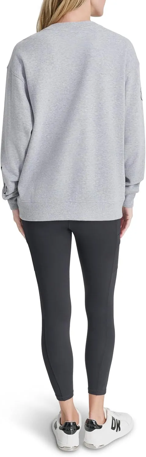 DKNY womens Logo Graffiti Crew Neck Crewneck Pullover