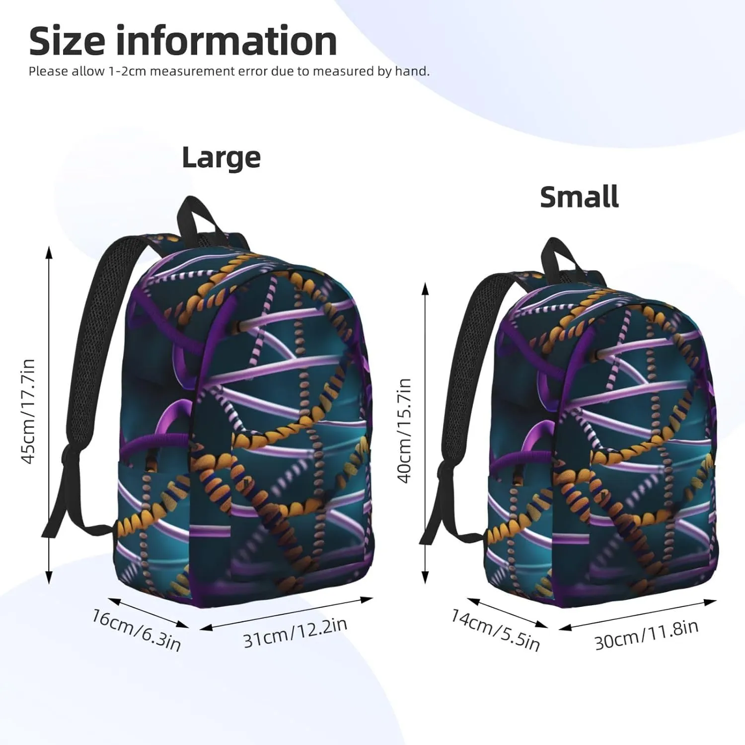 Dna Chain Photo Large Capacity Backpack, Men'S And Women'S Fashionable Travel Backpack, Leisure Work Bag,