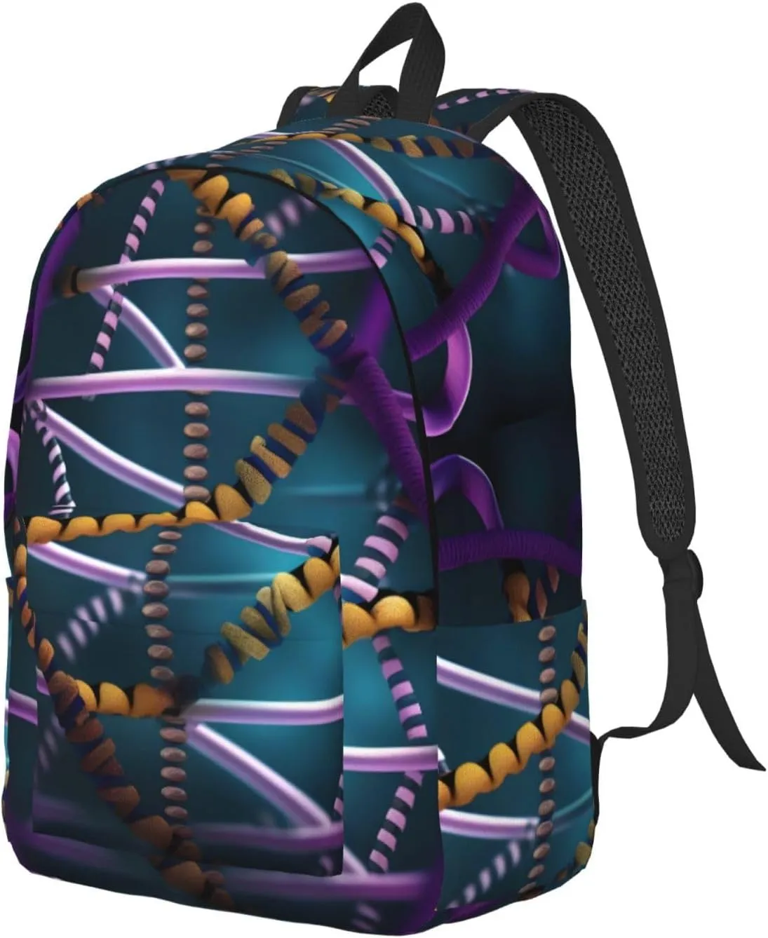 Dna Chain Photo Large Capacity Backpack, Men'S And Women'S Fashionable Travel Backpack, Leisure Work Bag,