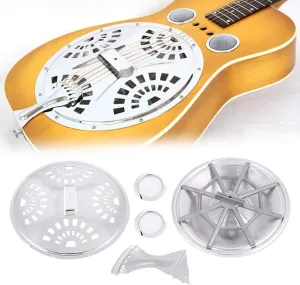 Dobro Guitar Parts Set, 7pcs Zinc Alloy Spider Bridge Tailpiece Accessories for Dobro Resonator Guitar Replacement Part