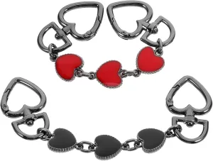 DOITOOL 2pcs Heart Bag Extender Chain Stylish Purse Strap Extender Durable Chain Accessories for Handbags for Fashion Enthusiasts Romantic Heart Design for Everyday Use