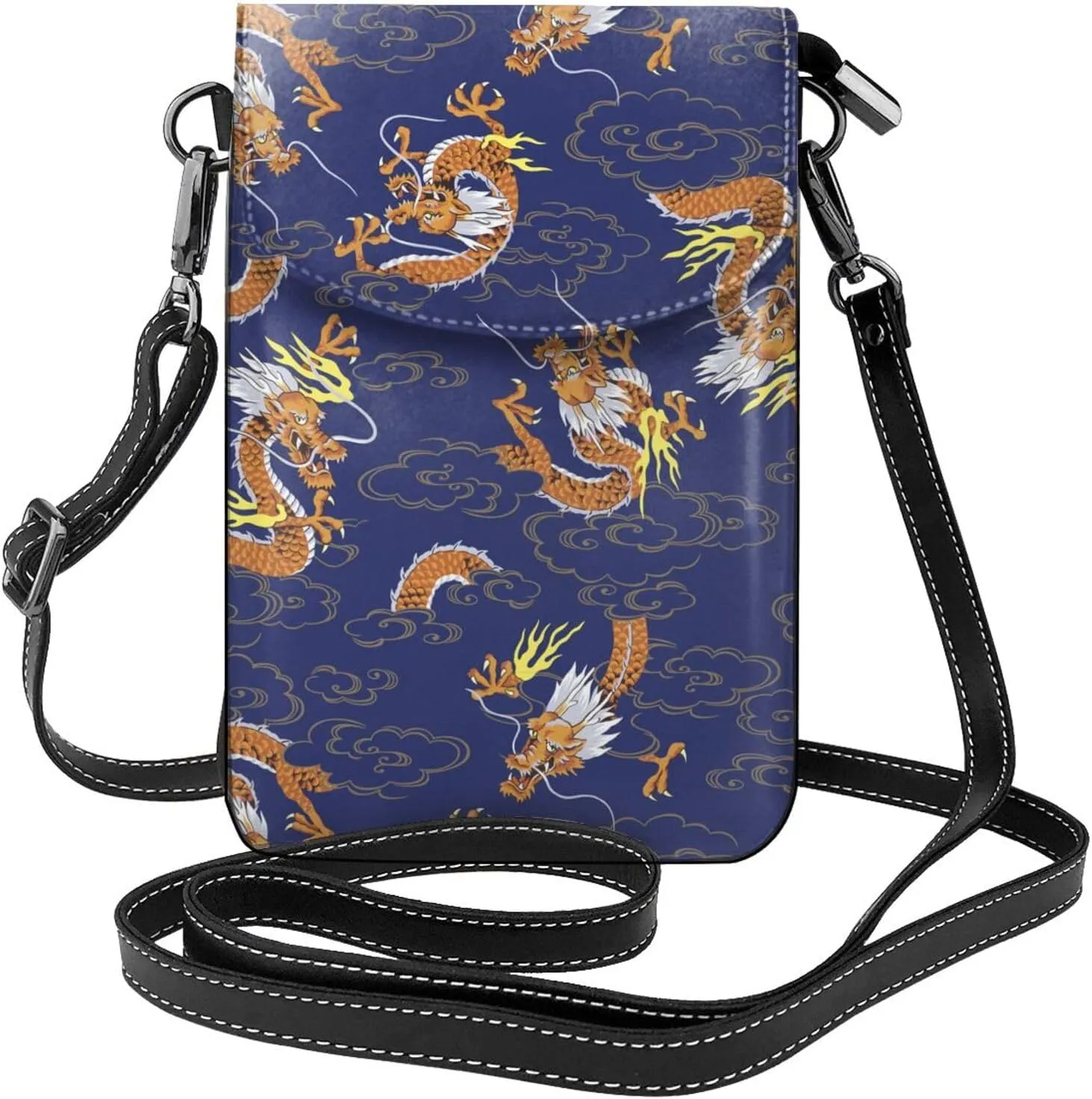 Dragon Legend Small Crossbody Bags for Women Travel Cell Phone Pouch PU Leather Cross Body Bag Adjustable Shoulder Strap Phone Purses Lightweight Wallet Purse with Credit Card Slots