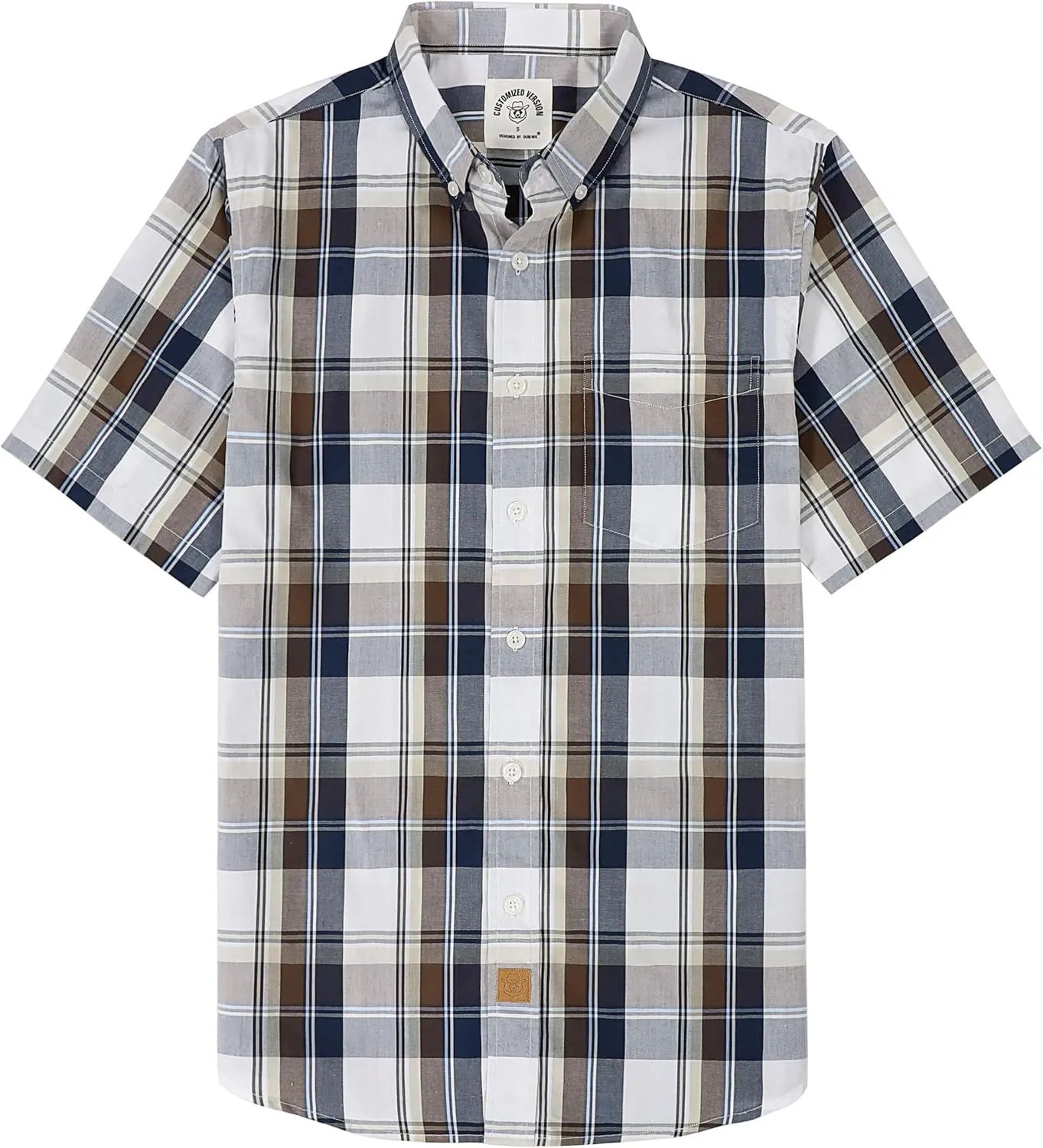 Dubinik® Mens Short Sleeve Button Down Shirts Summer Vintage Short Sleeve Button Down Men Lightweight Men's Casual Shirts