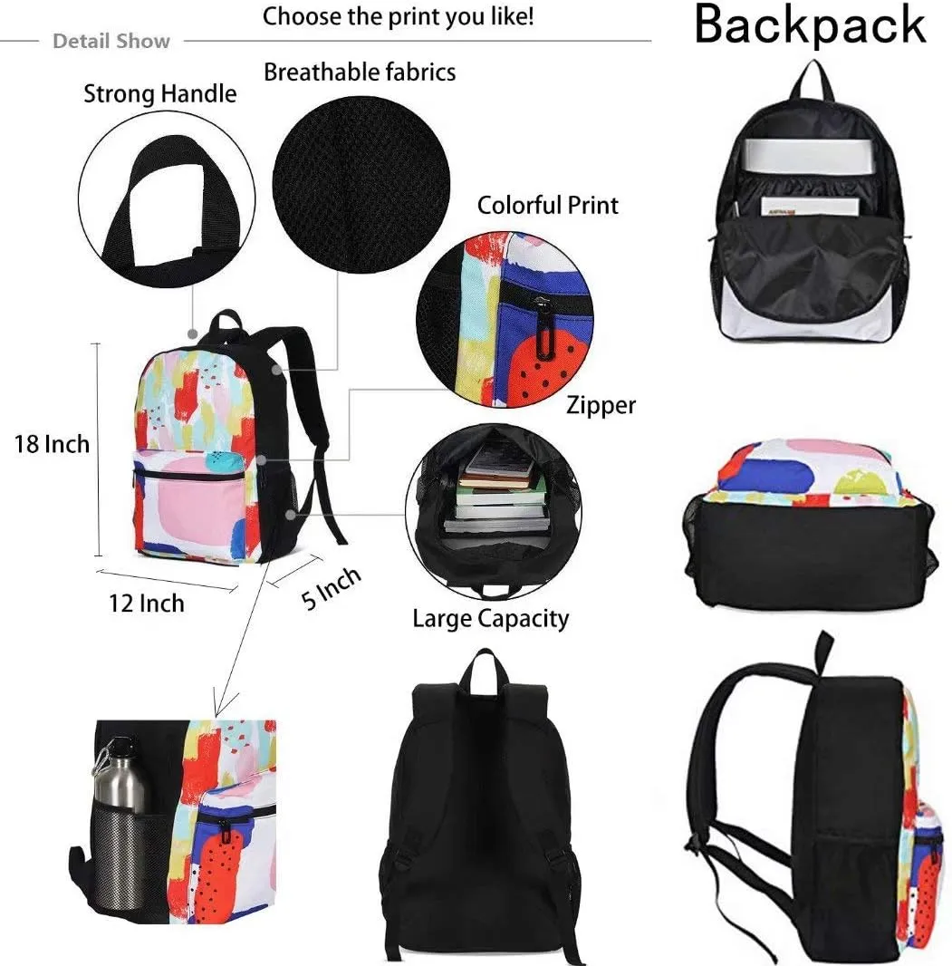 DuJiea Wolf Galaxy Kids Backpack Student Set 3 Piece Back To School Book Bag with Shouder Bag Pencil Case for Boys Girls 1-6th Grade