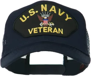 e4Hats.com US Navy Veteran Military Patch Mesh Back Cap