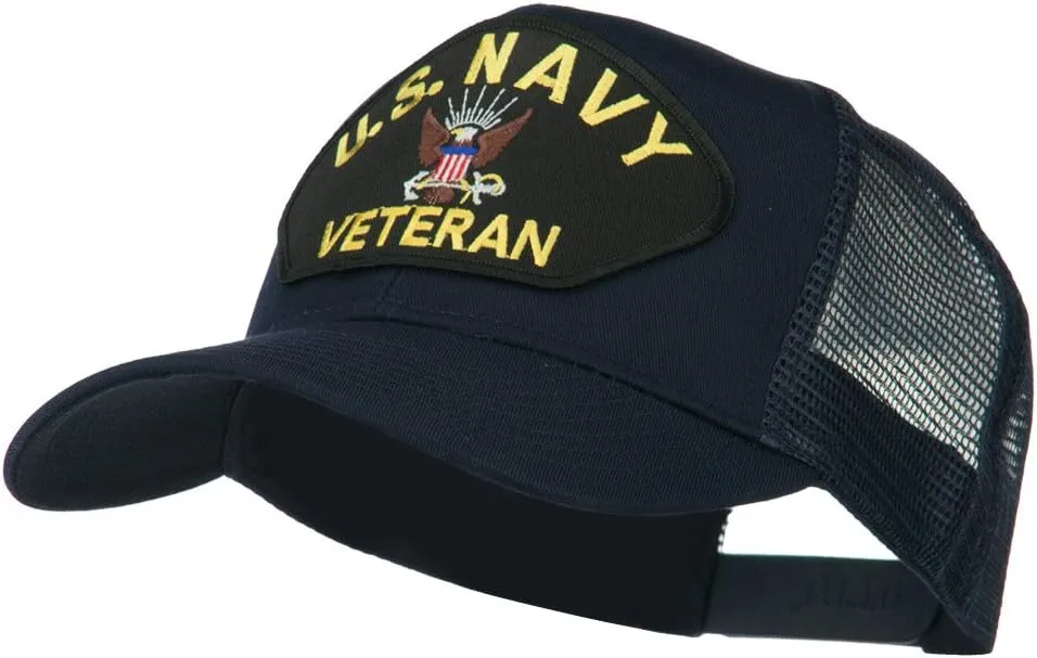 e4Hats.com US Navy Veteran Military Patch Mesh Back Cap