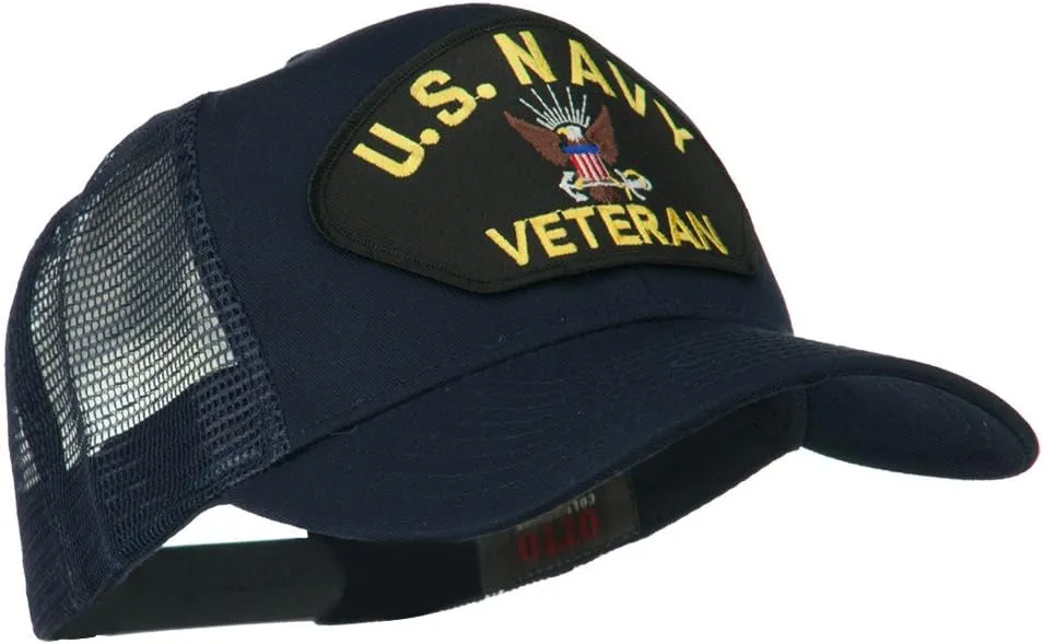 e4Hats.com US Navy Veteran Military Patch Mesh Back Cap