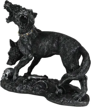 Ebros Gift Ferocious Greek Mythology Guardian Hydra Dogs of Hades Cerberus Figurine 6.75" Long 3 Headed Hell Hound Sculpture Decorative Accent