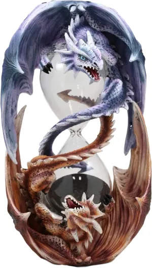 Ebros Invertible Elemental Ice and Fire Dual Dragon Sandtimer Statue 7.5" Tall Dungeons and Dragons Sand Timer Sculpture Desktop Decor by Gothic Artist Anne Stokes