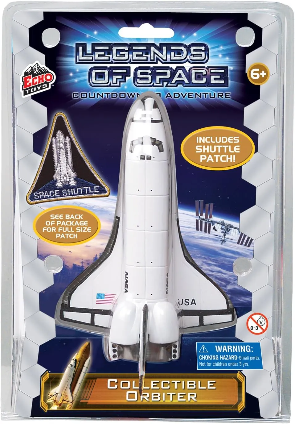 Echo Toys Legends of Space - Collectible Space Shuttle Orbiter with Patch