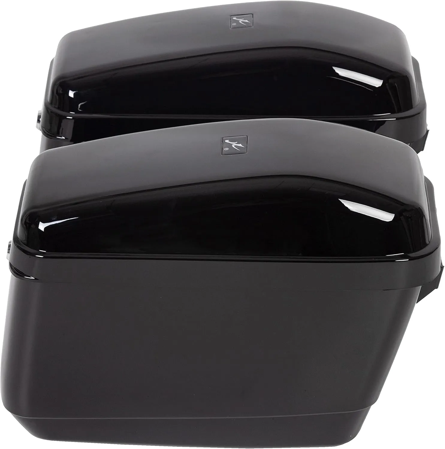 ECOTRIC 45L Motorcycle Hard Saddle Bags W/Lock Compatible with Harley Davidson Honda Shadow Kawasaki Vulcan VN Saddle Bags Trunk Storage Carrier w/Mounting Kit Plastic Black
