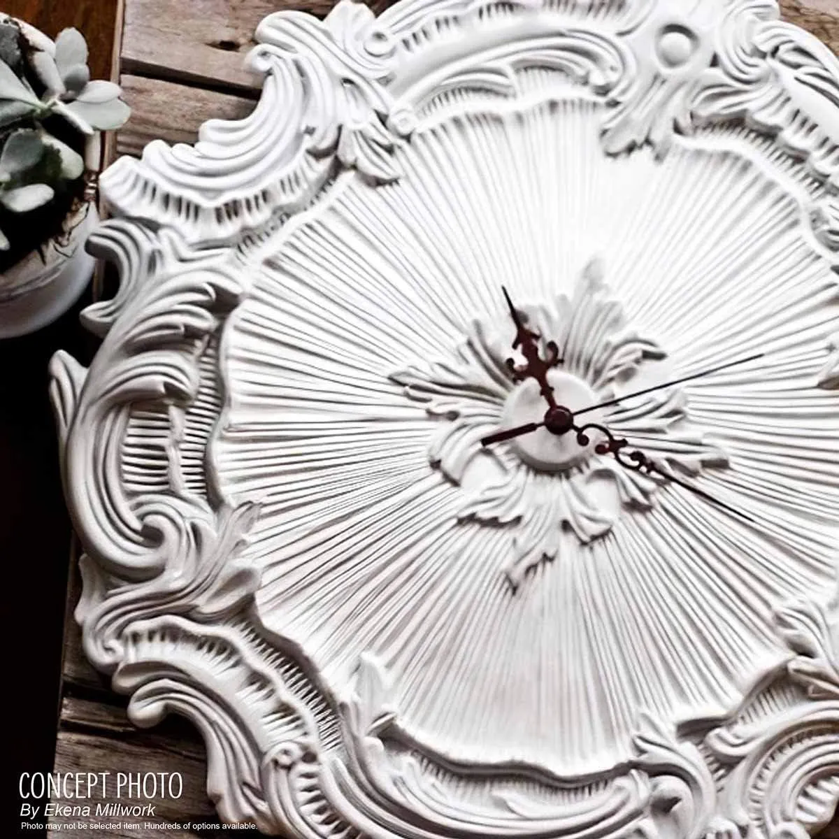 Ekena Millwork CM42X28ASWSS Ashford Ceiling Medallion, 42 3/4"W x 28 7/8"H x 1"P, Hand-Painted Warm Silver