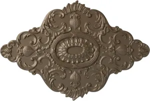 Ekena Millwork CM42X28ASWSS Ashford Ceiling Medallion, 42 3/4"W x 28 7/8"H x 1"P, Hand-Painted Warm Silver