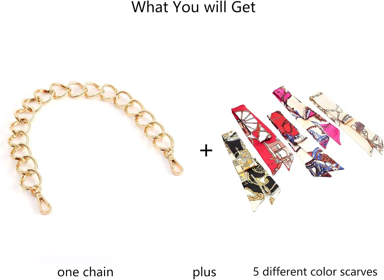 Elegant Silk Scarf Metal Purse Handle Strap Handbag Chain Replacement Accessories Decoration