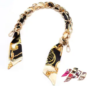 Elegant Silk Scarf Metal Purse Handle Strap Handbag Chain Replacement Accessories Decoration