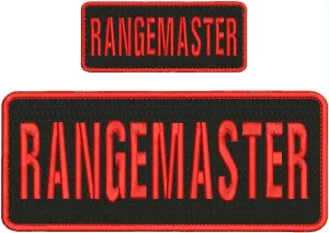 Embroidered Patch Rangemaster Embroidery Patch 4X10 and 2x5 red Thread on Black Background