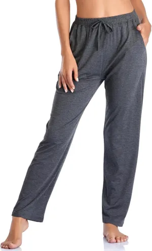 Envlon Women's Yoga Pants with Pockets Comfy Stretch Loose Wide Leg Casual Pants Breathable Running Workout Lounge Pants