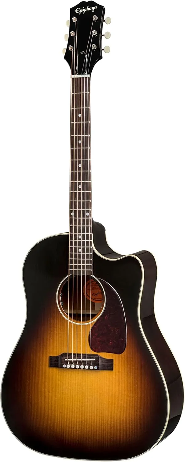 Epiphone J45 Acoustic Electric Guitar (Cutaway Shoulder Dreadnought, Vintage Sunburst)