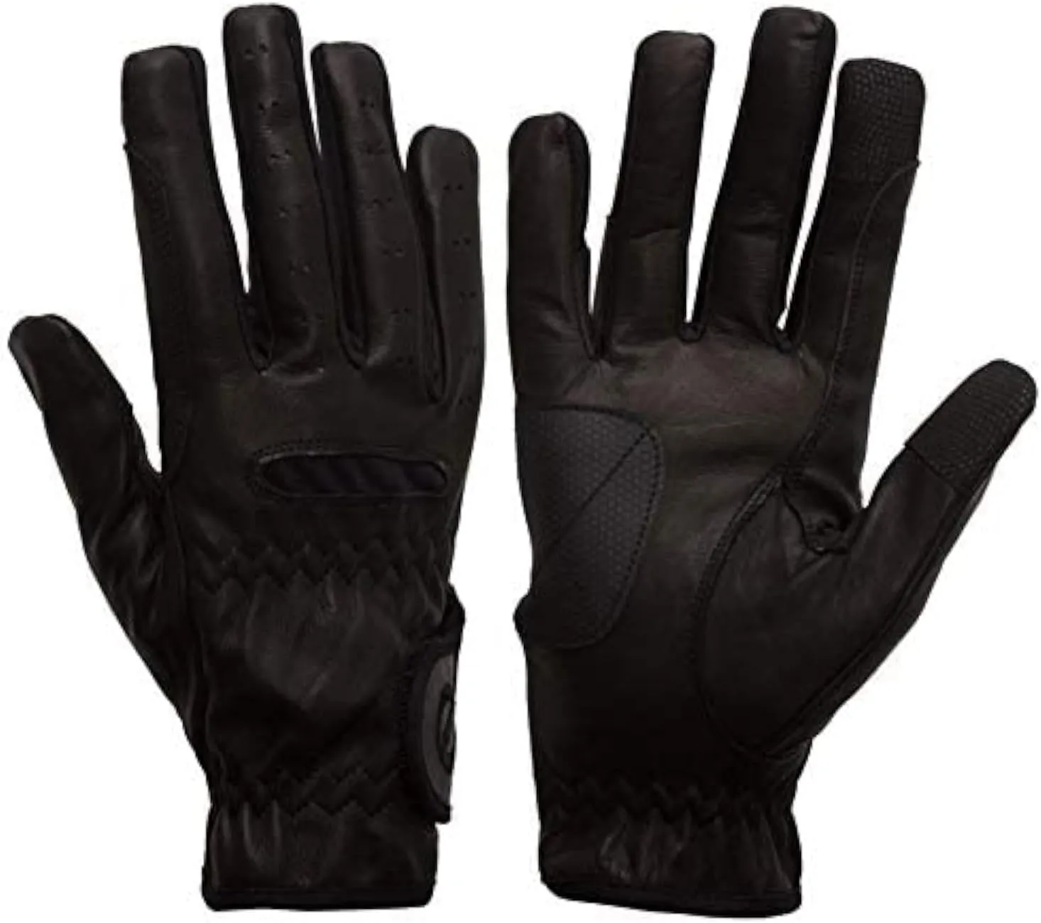 eQUEST GripPro Leather Touchscreen Horse Riding Gloves