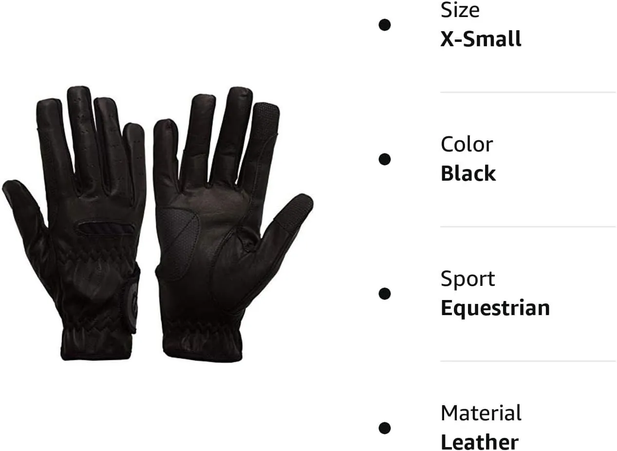 eQUEST GripPro Leather Touchscreen Horse Riding Gloves