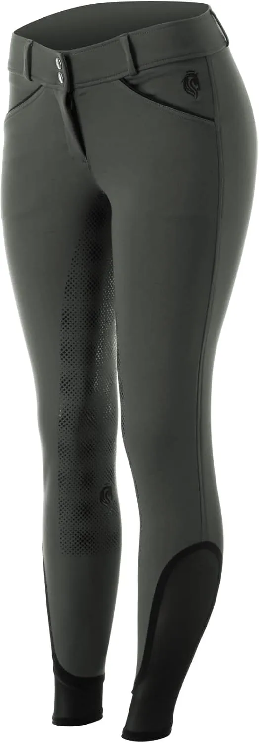 Equinavia Astrid Womens Silicone Full Seat Breeches | Mid Rise Riding Pants with Phone Pockets