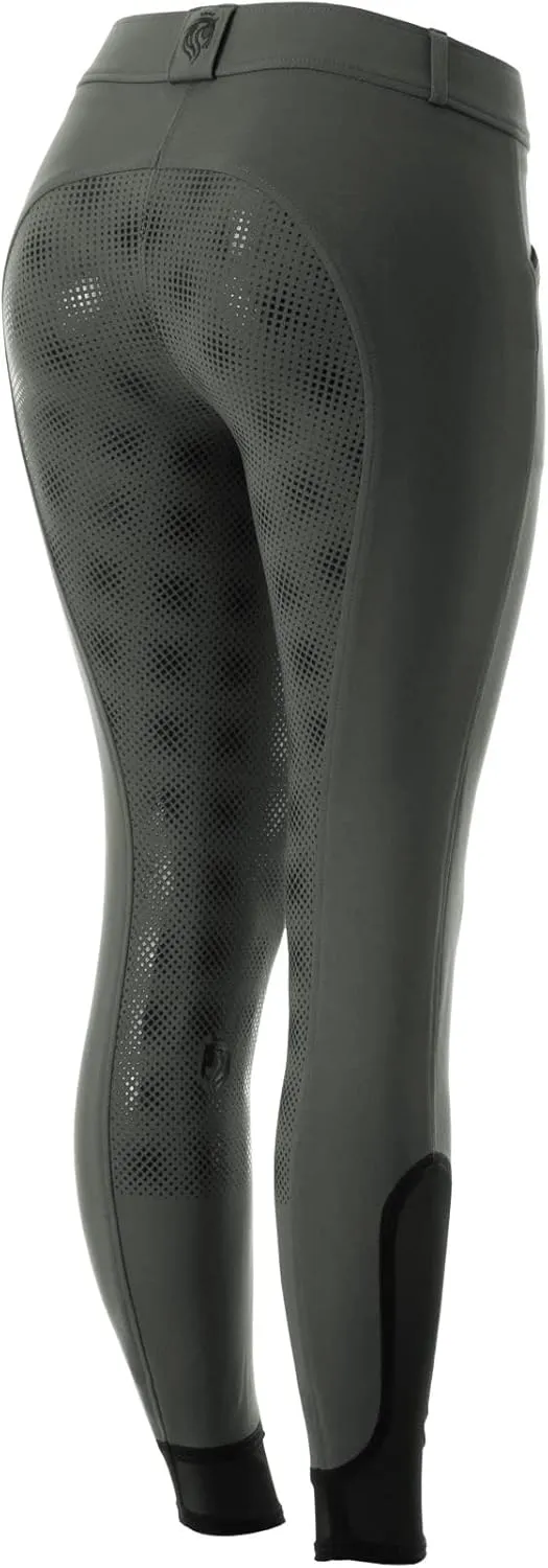 Equinavia Astrid Womens Silicone Full Seat Breeches | Mid Rise Riding Pants with Phone Pockets