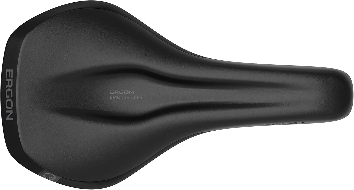 Ergon Smc Core Bike Saddle, Black, Men's Mountain Bike Seat, Microfiber, Gel Pad, 308 lbs Max Rider Weight, S/M: 9-12cm, M/L: 12-16cm