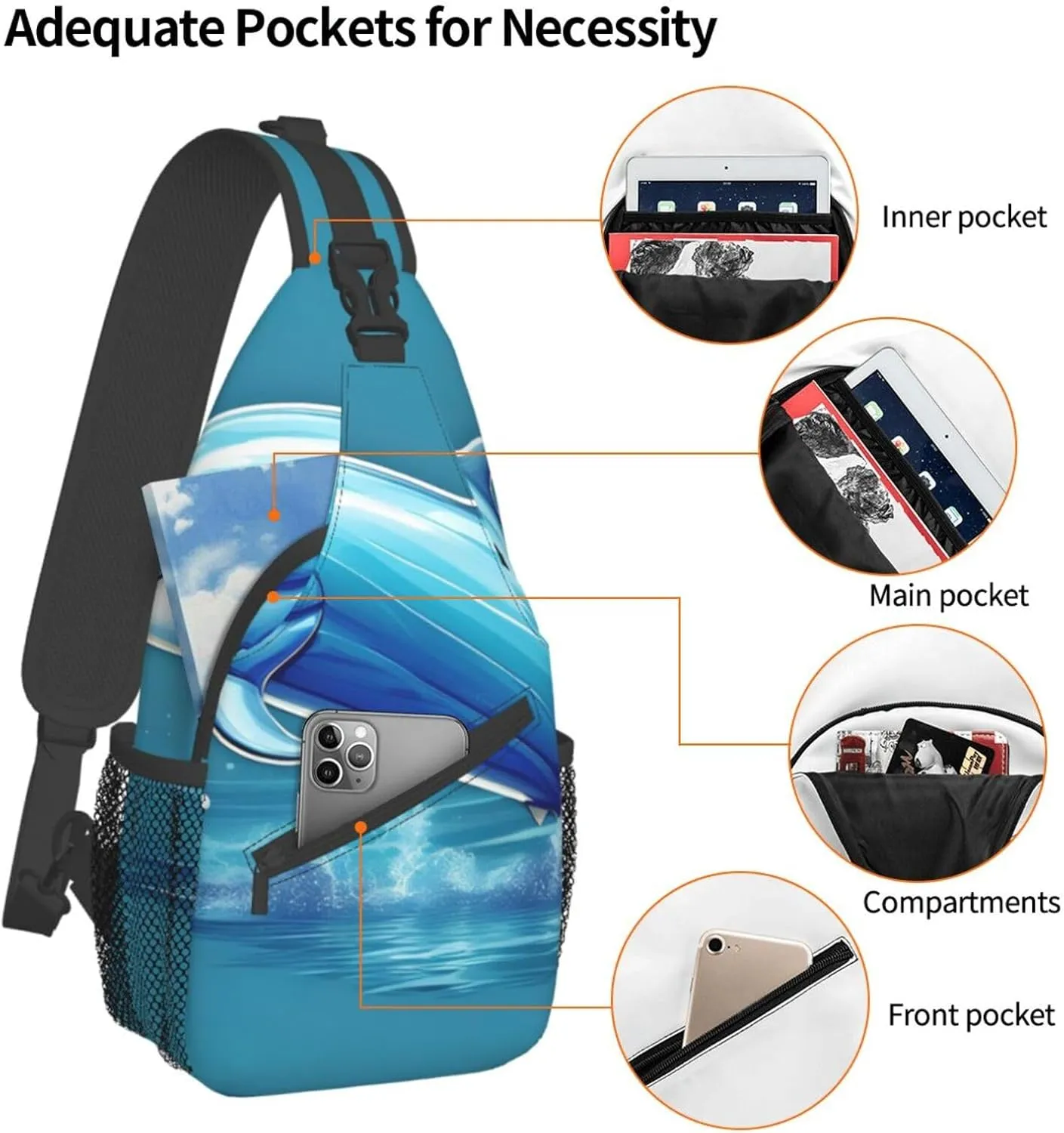 Explosion Firework 3d Unisex Crossbody Backpack Travel Hiking Casual Chest Bags Lightweight Fashion