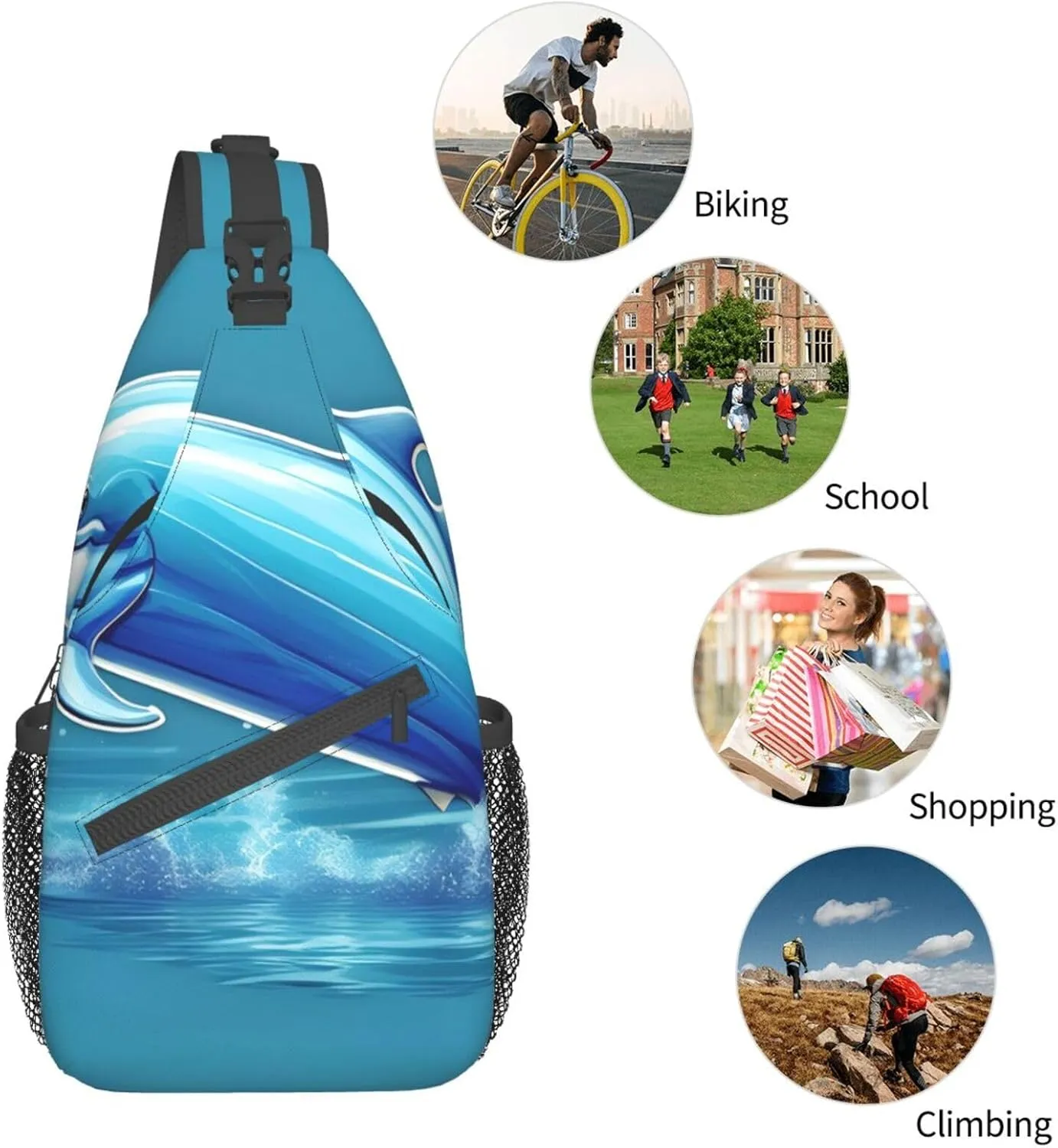 Explosion Firework 3d Unisex Crossbody Backpack Travel Hiking Casual Chest Bags Lightweight Fashion