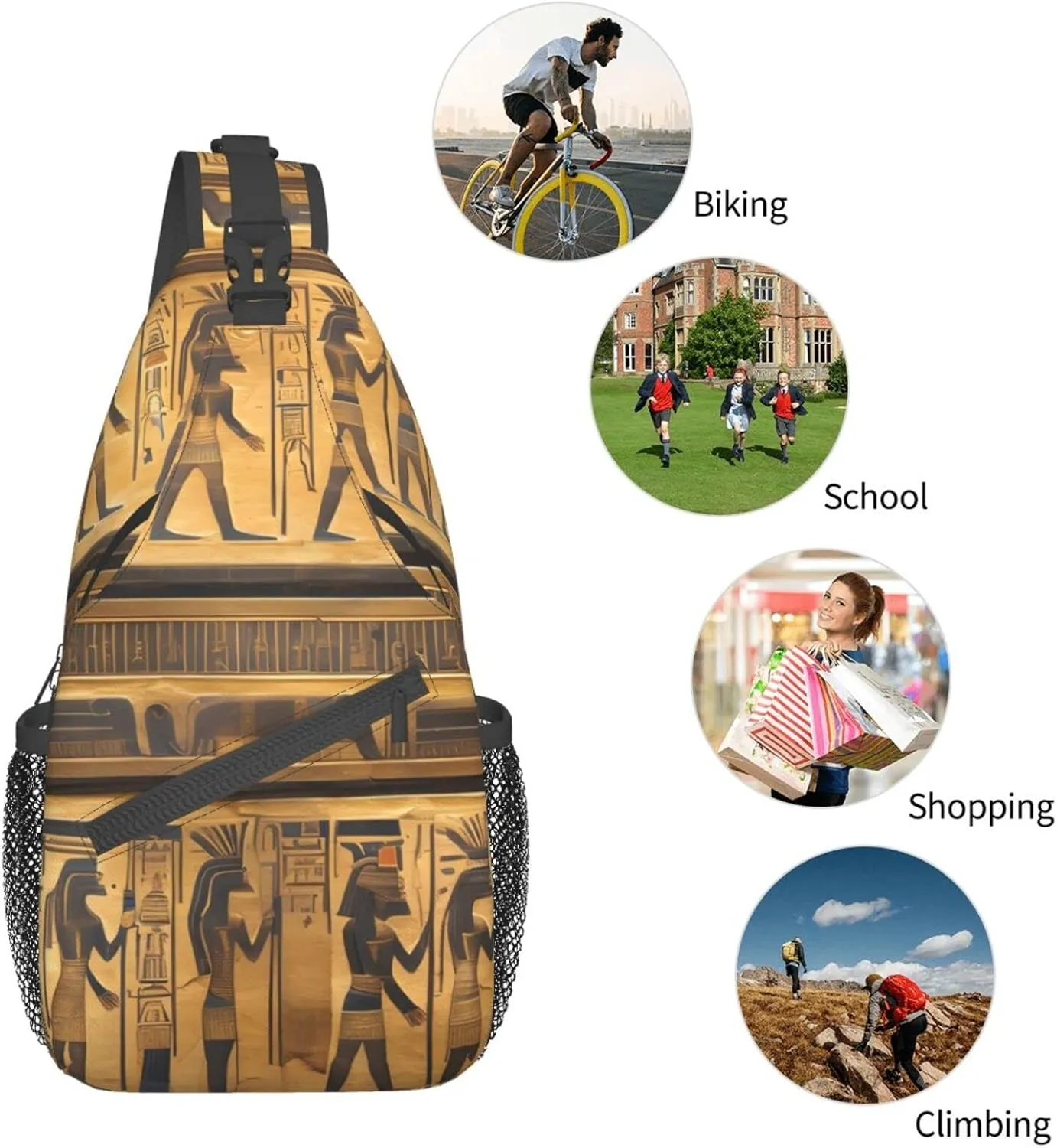 Explosion Firework 3d Unisex Crossbody Backpack Travel Hiking Casual Chest Bags Lightweight Fashion