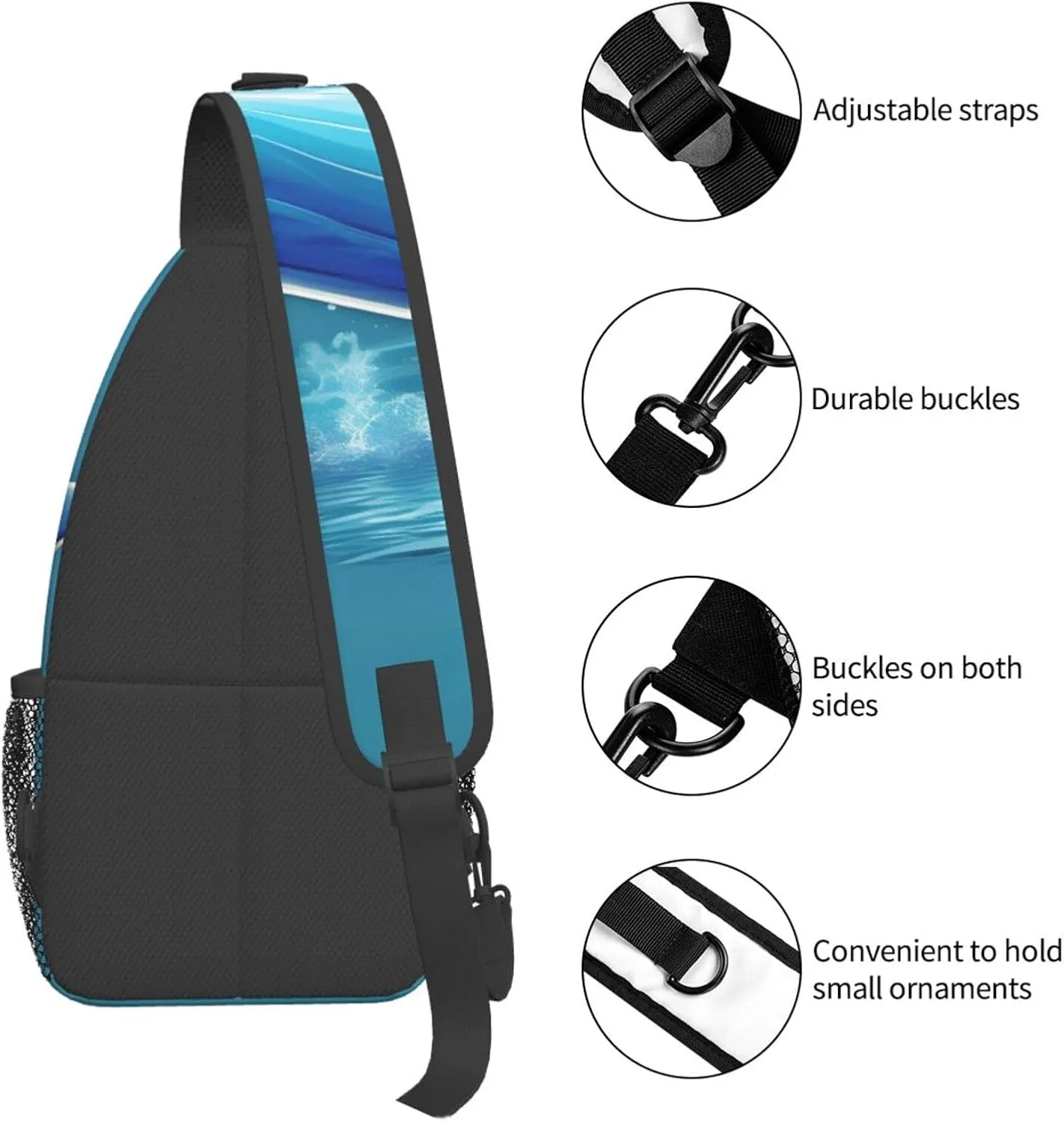 Explosion Firework 3d Unisex Crossbody Backpack Travel Hiking Casual Chest Bags Lightweight Fashion