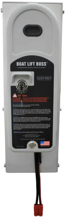 Extreme Max 3006.4662 Boat Lift Boss Integrated Winch with Remote Control Key Fob - 12/24V, 7500 lbs.