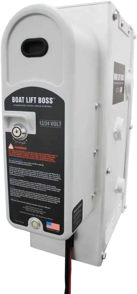 Extreme Max 3006.4662 Boat Lift Boss Integrated Winch with Remote Control Key Fob - 12/24V, 7500 lbs.
