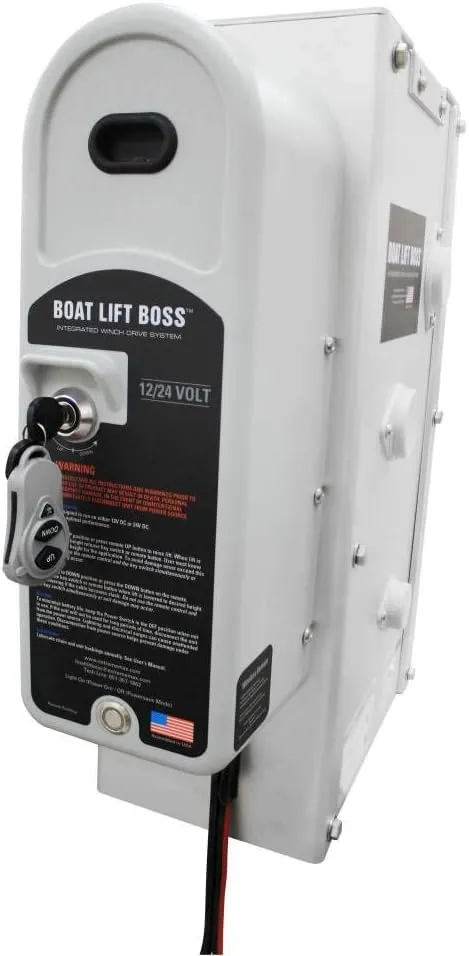 Extreme Max 3006.4662 Boat Lift Boss Integrated Winch with Remote Control Key Fob - 12/24V, 7500 lbs.