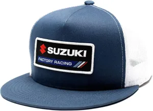 Factory Effex Suzuki Factory Snapback Trucker Hat Navy Blue/White