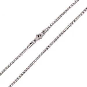 Fantasy Forge Jewelry Mesh Popcorn Chain Silver Stainless Steel Snake Skin Style Necklace 4mm 22-26 IN
