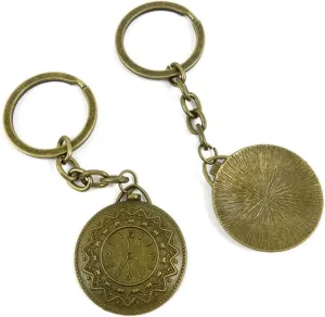 Fashion Jewelry Keyring Keychain Door Car Key Tag Ring Chain Supplier Supply Wholesale Bulk Lots S6YT4 Pocket Watch Clock