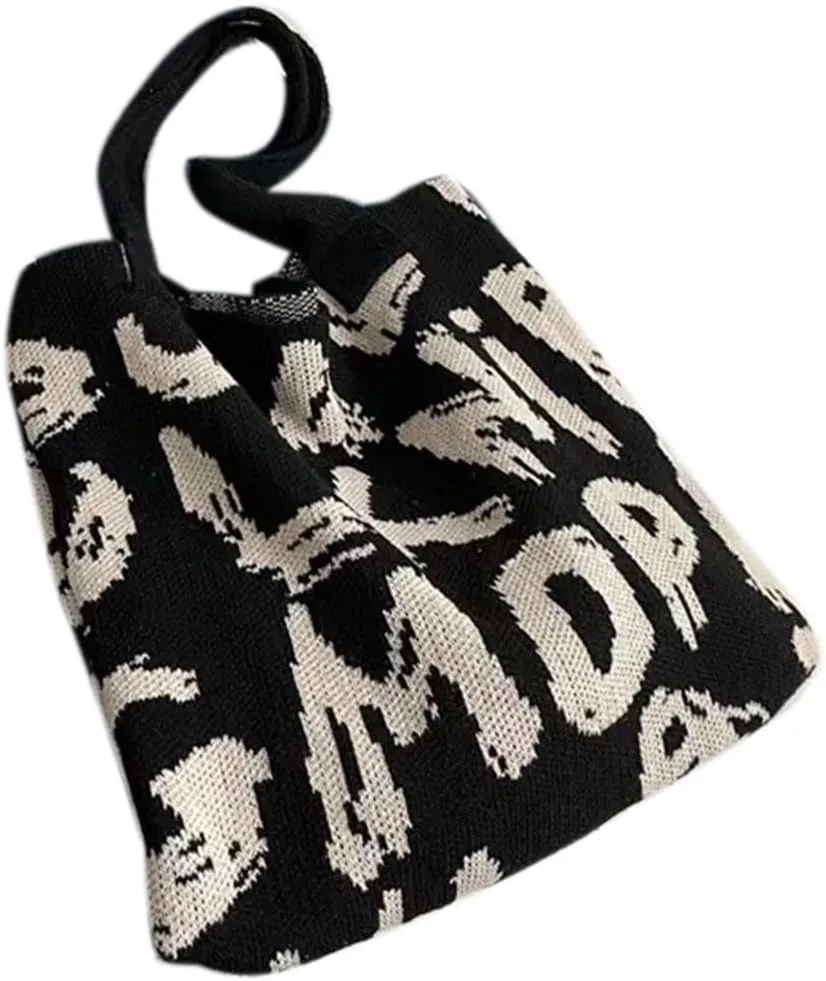 Fashion Knitted Shoulder Bag Elegant Bag Casual Large Capacity Handbag Women Purse Breathable and Comfortable