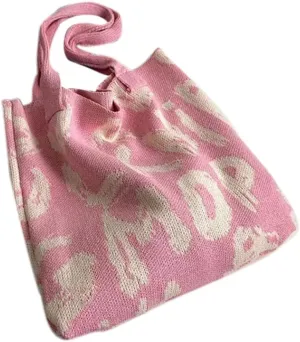 Fashion Knitted Shoulder Bag Elegant Bag Casual Large Capacity Handbag Women Purse Breathable and Comfortable