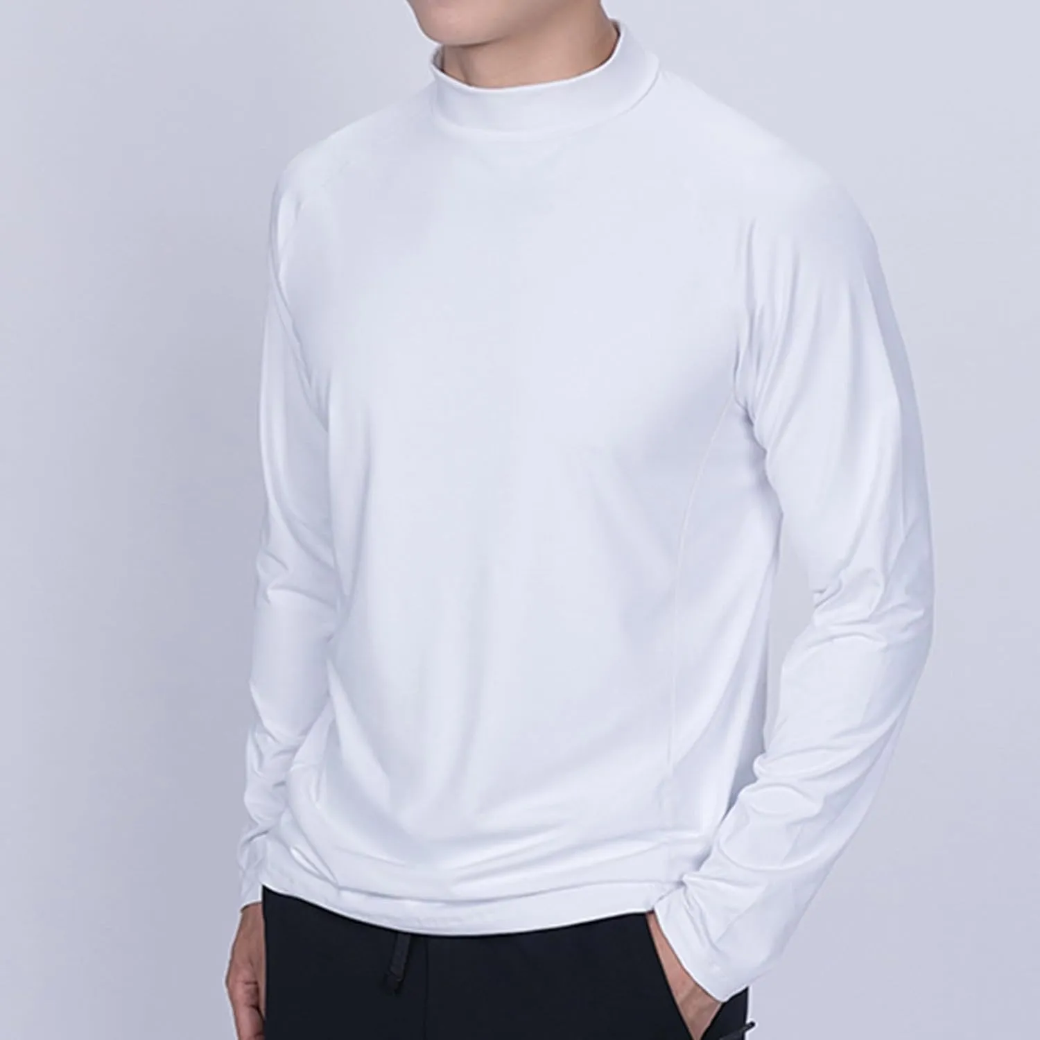 Fashion Shirt for Men Casual Solid Color Long Sleeves Sweatshirt Tops Crew Neck Breathable Comfy Fitness T Shirts