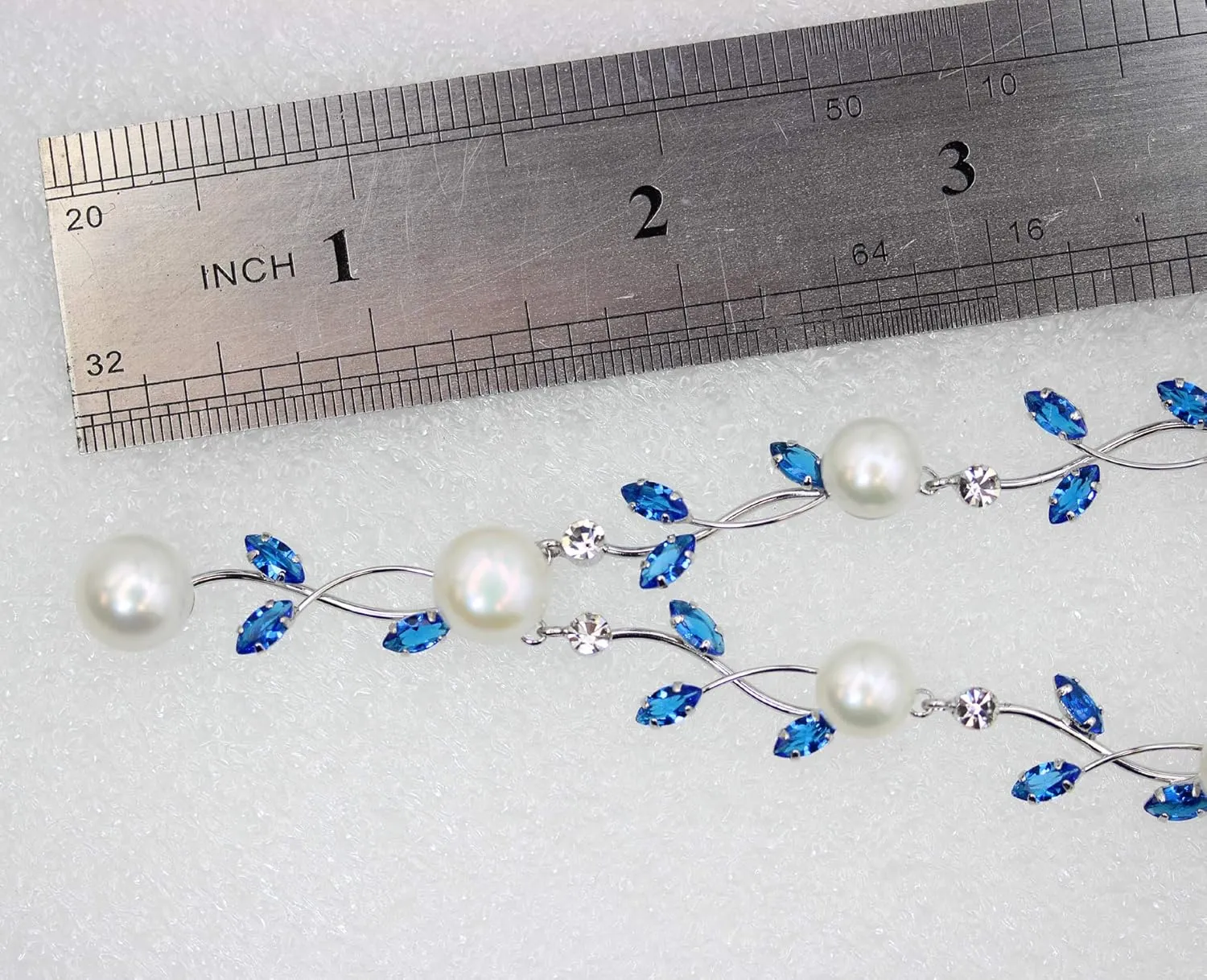 Faship Gorgeous CZ Crystal Genuine Freshwater Pearls Floral Necklace Earrings Set