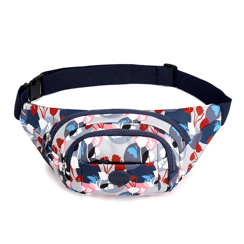 Female Fashion Printed Nylon Fabric Mobile Crossbody Bags