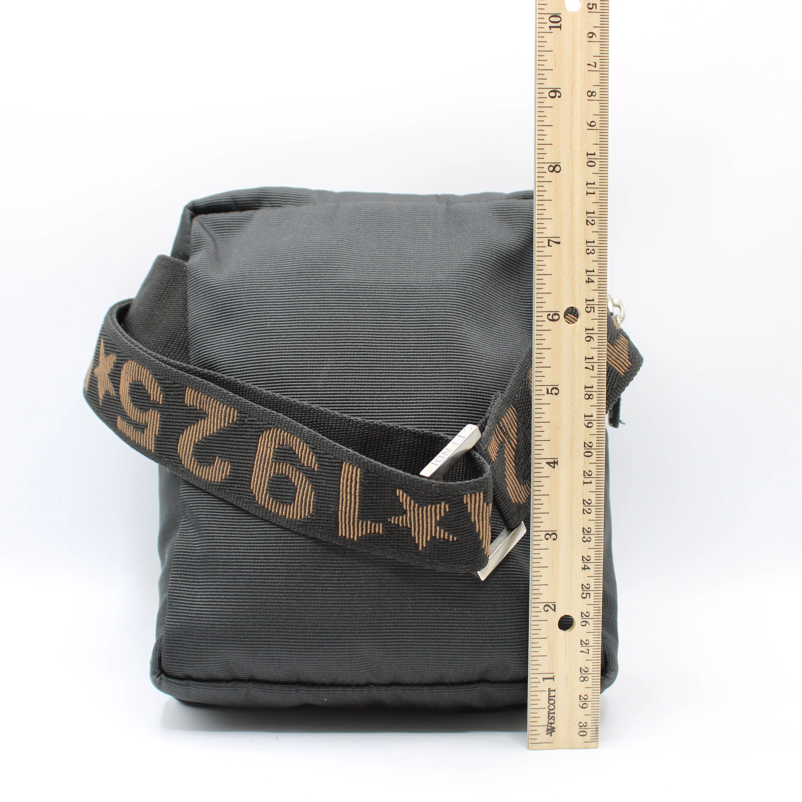 Fendi Black 1925 Roma Logo Crossbody Waist Bag